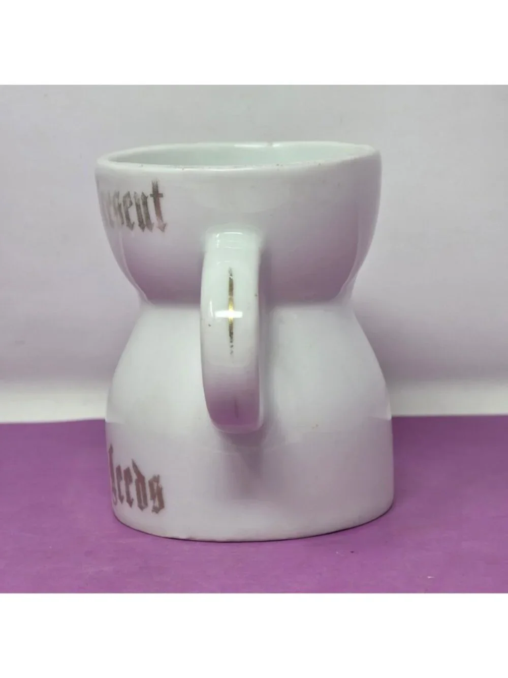 Vintage Made in‎ Germany White Ceramic Shaving Scuttle Mug Barber Cup From Leeds